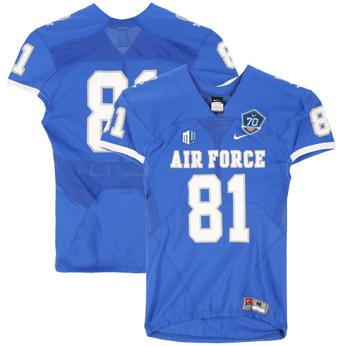 Air Force Falcons Team-Issued #81 Royal Jersey with 70th Anniversary Patch from the 2017 NCAA Football Season