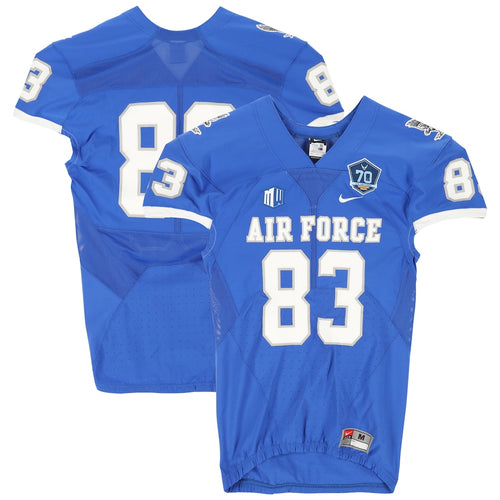 Air Force Falcons Team-Issued #83 Royal Jersey with 70th Anniversary Patch from the 2017 NCAA Football Season