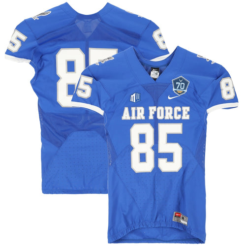 Air Force Falcons Team-Issued #85 Royal Jersey with 70th Anniversary Patch from the 2017 NCAA Football Season