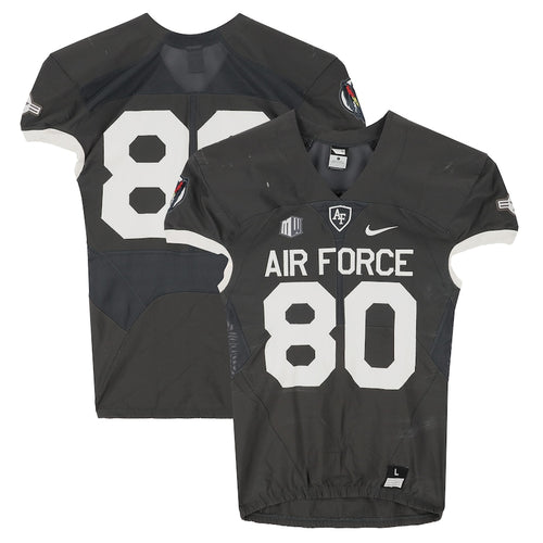 Air Force Falcons Team-Issued #80 Gray Jersey from the 2018 NCAA Football Season