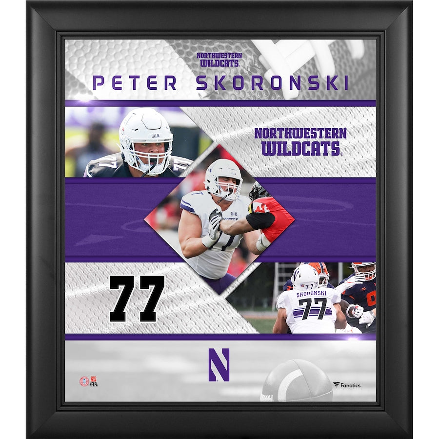 Peter Skoronski Northwestern Wildcats Framed 15'' x 17'' Stitched Stars Collage