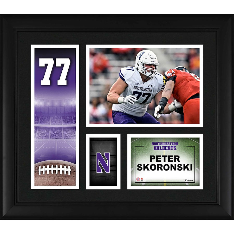 Peter Skoronski Northwestern Wildcats Framed 15'' x 17'' Player Collage