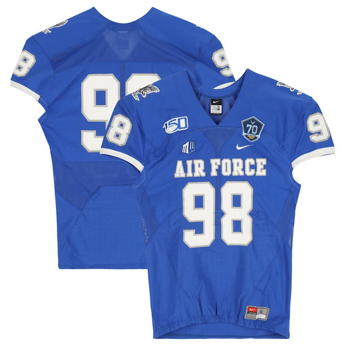 Air Force Falcons Team-Issued #98 Blue Jersey with 150 Patch from the 2019 NCAA Football Season