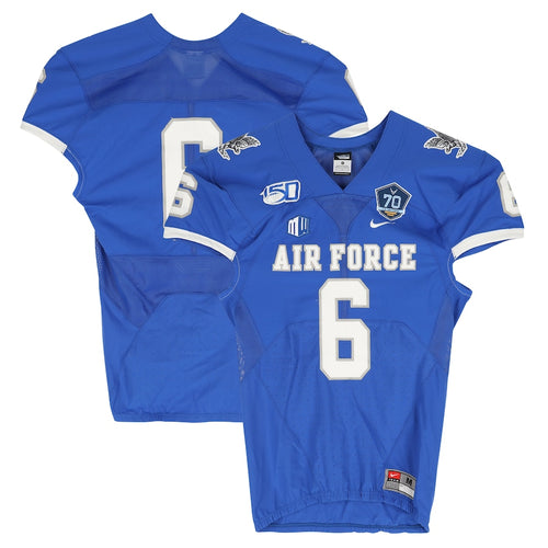 Air Force Falcons Team-Issued #6 Blue Jersey with 150 Patch from the 2019 NCAA Football Season
