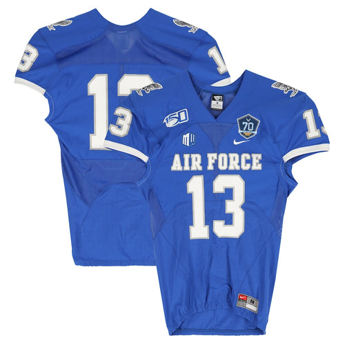 Air Force Falcons Team-Issued #13 Blue Jersey with 150 Patch from the 2019 NCAA Football Season