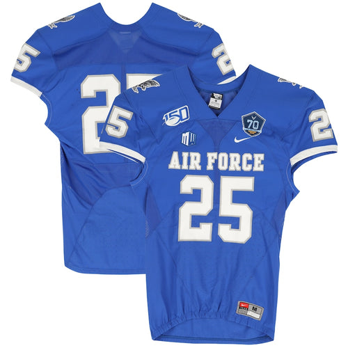 Air Force Falcons Team-Issued #25 Blue Jersey with 150 Patch from the 2019 NCAA Football Season