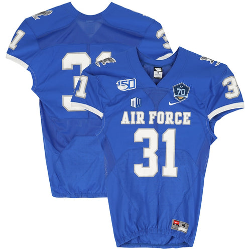 Air Force Falcons Team-Issued #31 Blue Jersey with 150 Patch from the 2019 NCAA Football Season