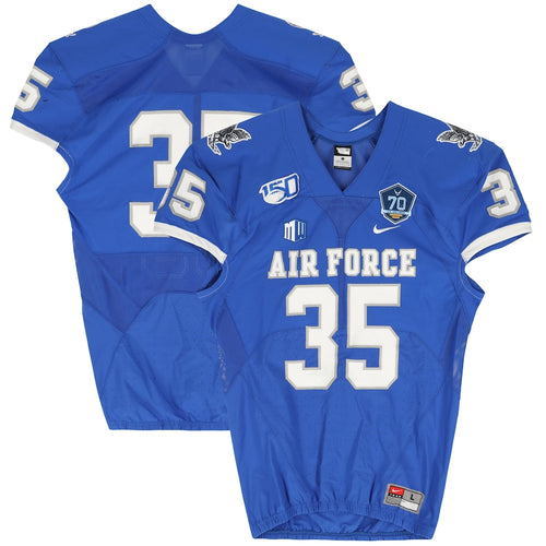 Air Force Falcons Team-Issued #35 Blue Jersey with 150 Patch from the 2019 NCAA Football Season