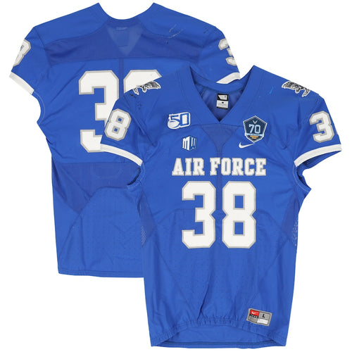 Air Force Falcons Team-Issued #38 Blue Jersey with 150 Patch from the 2019 NCAA Football Season