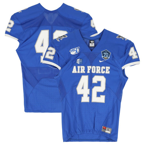 Air Force Falcons Team-Issued #42 Blue Jersey with 150 Patch from the 2019 NCAA Football Season