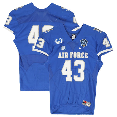 Air Force Falcons Team-Issued #43 Blue Jersey with 150 Patch from the 2019 NCAA Football Season