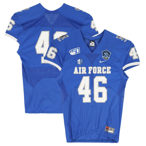 Air Force Falcons Team-Issued #46 Blue Jersey with 150 Patch from the 2019 NCAA Football Season