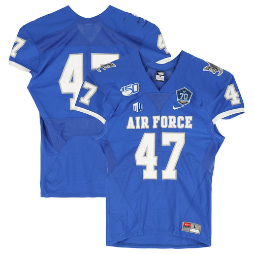 Air Force Falcons Team-Issued #47 Blue Jersey with 150 Patch from the 2019 NCAA Football Season