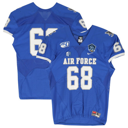 Air Force Falcons Team-Issued #68 Blue Jersey with 150 Patch from the 2019 NCAA Football Season