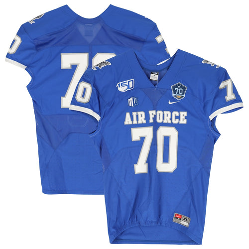 Air Force Falcons Team-Issued #70 Blue Jersey with 150 Patch from the 2019 NCAA Football Season