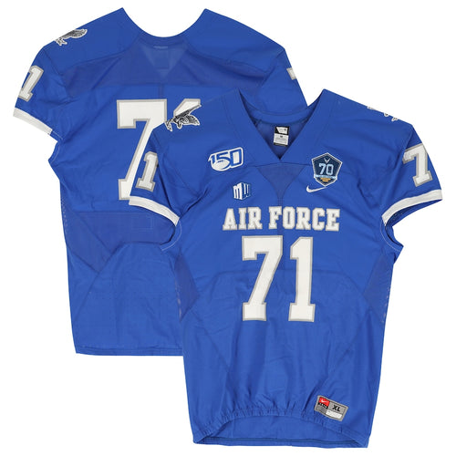 Air Force Falcons Team-Issued #71 Blue Jersey with 150 Patch from the 2019 NCAA Football Season