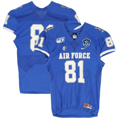 Air Force Falcons Team-Issued #81 Blue Jersey with 150 Patch from the 2019 NCAA Football Season