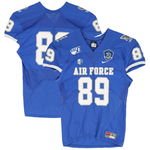 Air Force Falcons Team-Issued #89 Blue Jersey with 150 Patch from the 2019 NCAA Football Season