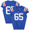Florida Gators Team-Issued #65 Blue Throwback Jersey from the 2020-21 NCAA Football Seasons