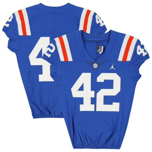 Florida Gators Team-Issued #42 Royal Throwback Jersey from the 2020-21 NCAA Football Seasons