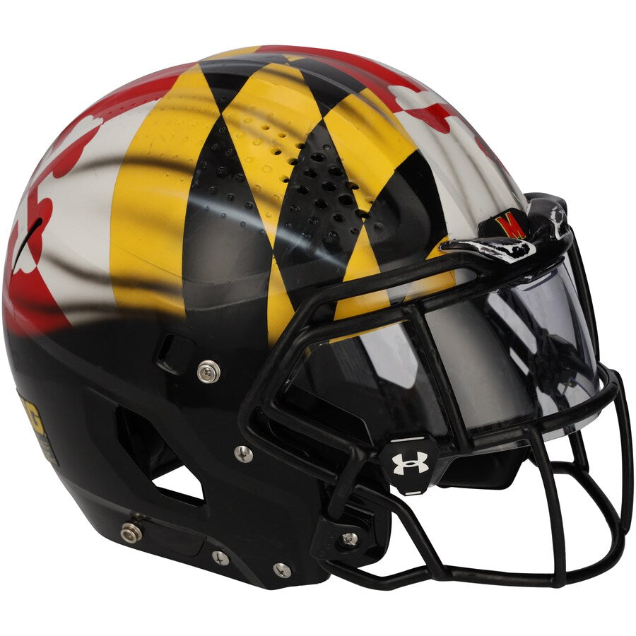 Maryland Terrapins Team-Issued Black Helmet from the 2021 NCAA Football Season - XJ05529609