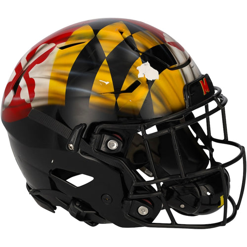 Maryland Terrapins Team-Issued Black Helmet from the 2021 NCAA Football Season - XJ05529621