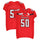 Texas Tech Red Raiders Team-Issued #50 Red Jersey with 150 Patch from the 2019 NCAA Football Season