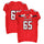 Texas Tech Red Raiders Team-Issued #65 Red Jersey with 150 Patch from the 2019 NCAA Football Season