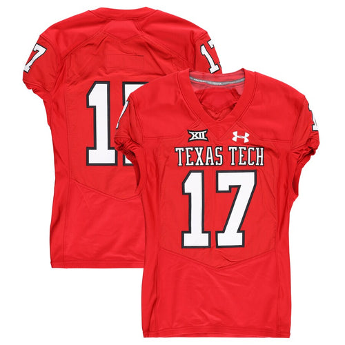 Texas Tech Red Raiders Team-Issued #17 Red Jersey from the 2017 NCAA Football Season