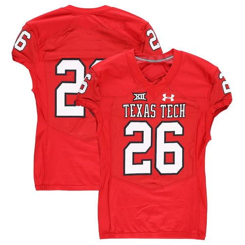 Texas Tech Red Raiders Team-Issued #26 Red Jersey from the 2017 NCAA Football Season