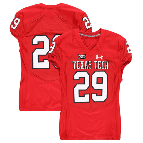 Texas Tech Red Raiders Team-Issued #29 Red Jersey from the 2017 NCAA Football Season