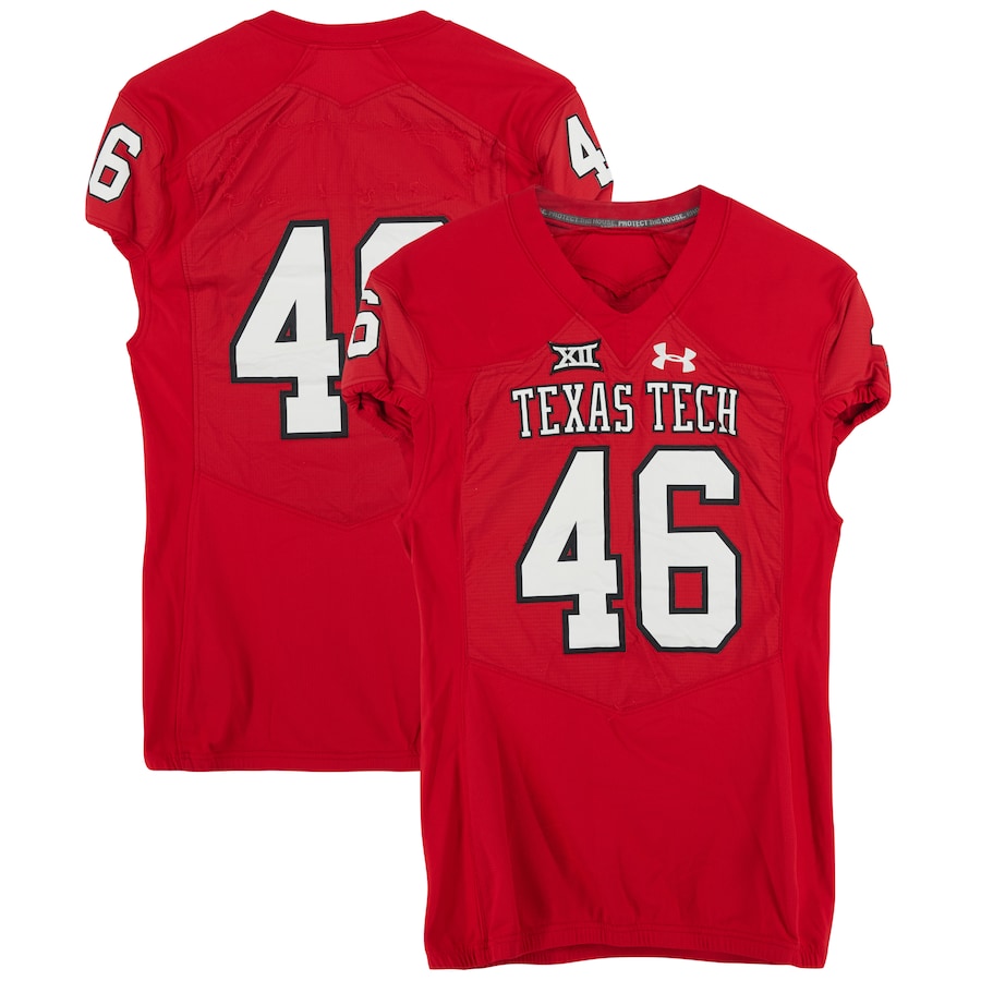 Texas Tech Red Raiders Team-Issued #46 Red Jersey from the 2017 NCAA Football Season