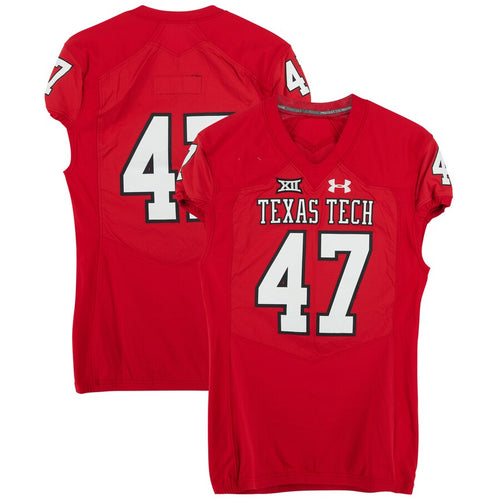 Texas Tech Red Raiders Team-Issued #47 Red Jersey from the 2017 NCAA Football Season