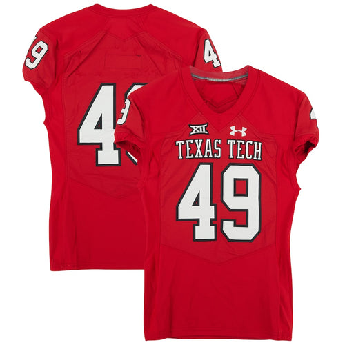 Texas Tech Red Raiders Team-Issued #49 Red Jersey from the 2017 NCAA Football Season