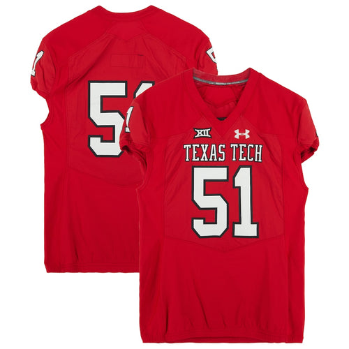 Texas Tech Red Raiders Team-Issued #51 Red Jersey from the 2017 NCAA Football Season
