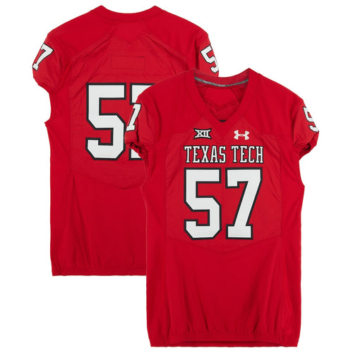 Texas Tech Red Raiders Team-Issued #57 Red Jersey from the 2017 NCAA Football Season
