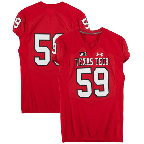 Texas Tech Red Raiders Team-Issued #59 Red Jersey from the 2017 NCAA Football Season