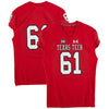 Texas Tech Red Raiders Team-Issued #61 Red Jersey from the 2017 NCAA Football Season