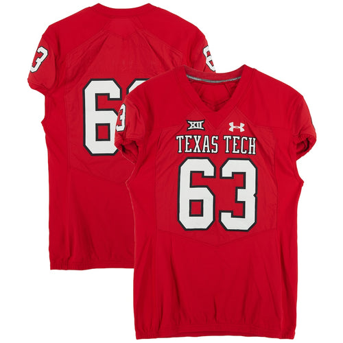 Texas Tech Red Raiders Team-Issued #63 Red Jersey from the 2017 NCAA Football Season