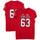 Texas Tech Red Raiders Team-Issued #63 Red Jersey from the 2017 NCAA Football Season