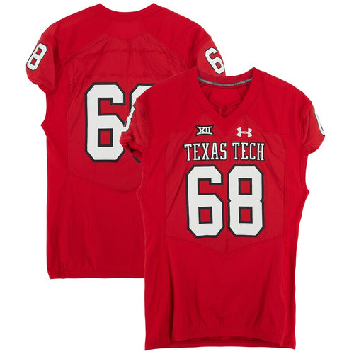Texas Tech Red Raiders Team-Issued #68 Red Jersey from the 2017 NCAA Football Season