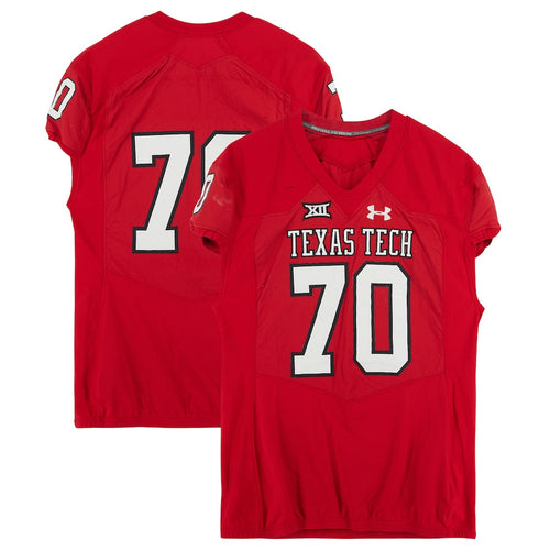 Texas Tech Red Raiders Team-Issued #70 Red Jersey from the 2017 NCAA Football Season
