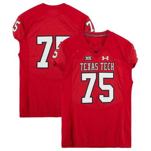 Texas Tech Red Raiders Team-Issued #75 Red Jersey from the 2017 NCAA Football Season