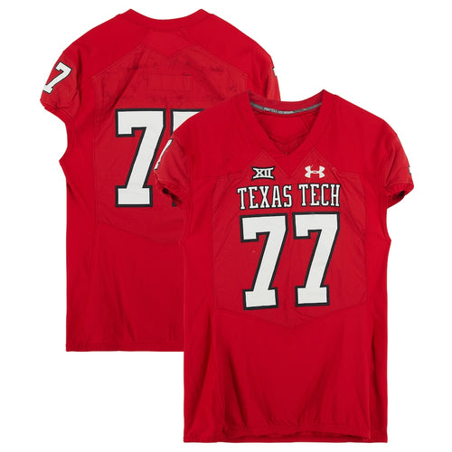Texas Tech Red Raiders Team-Issued #77 Red Jersey from the 2017 NCAA Football Season