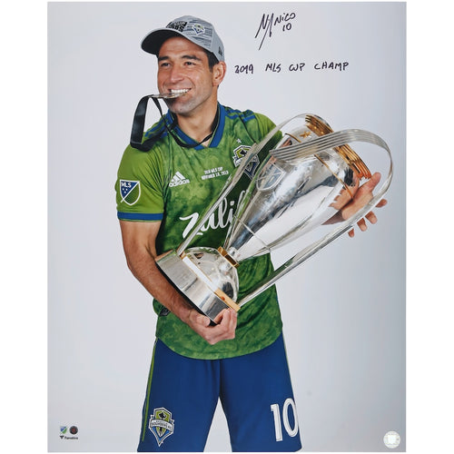 Nicolas Lodeiro Seattle Sounders FC Autographed 16'' x 20'' 2019 MLS Cup Trophy Photograph with ''2019 MLS Cup Champ'' Inscription