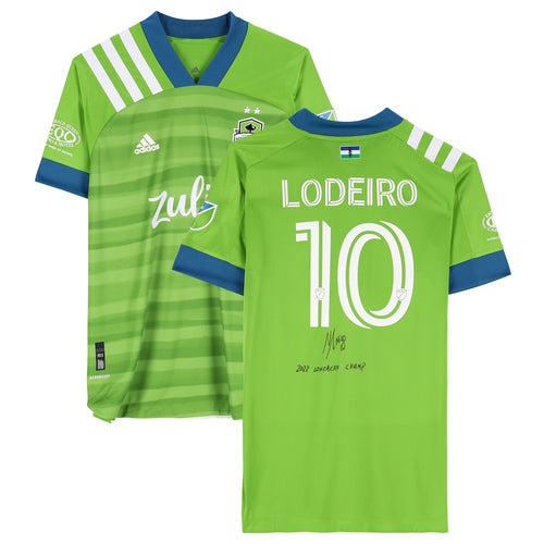 Nicolas Lodeiro Seattle Sounders FC Autographed 2022 Legacy Green Adidas Authentic Jersey with ''2022 CONCACAF Champ'' Inscription