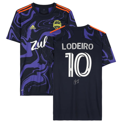 Nicolas Lodeiro Seattle Sounders FC Autographed 2021 Purple Jimi Hendrix Adidas Replica Jersey