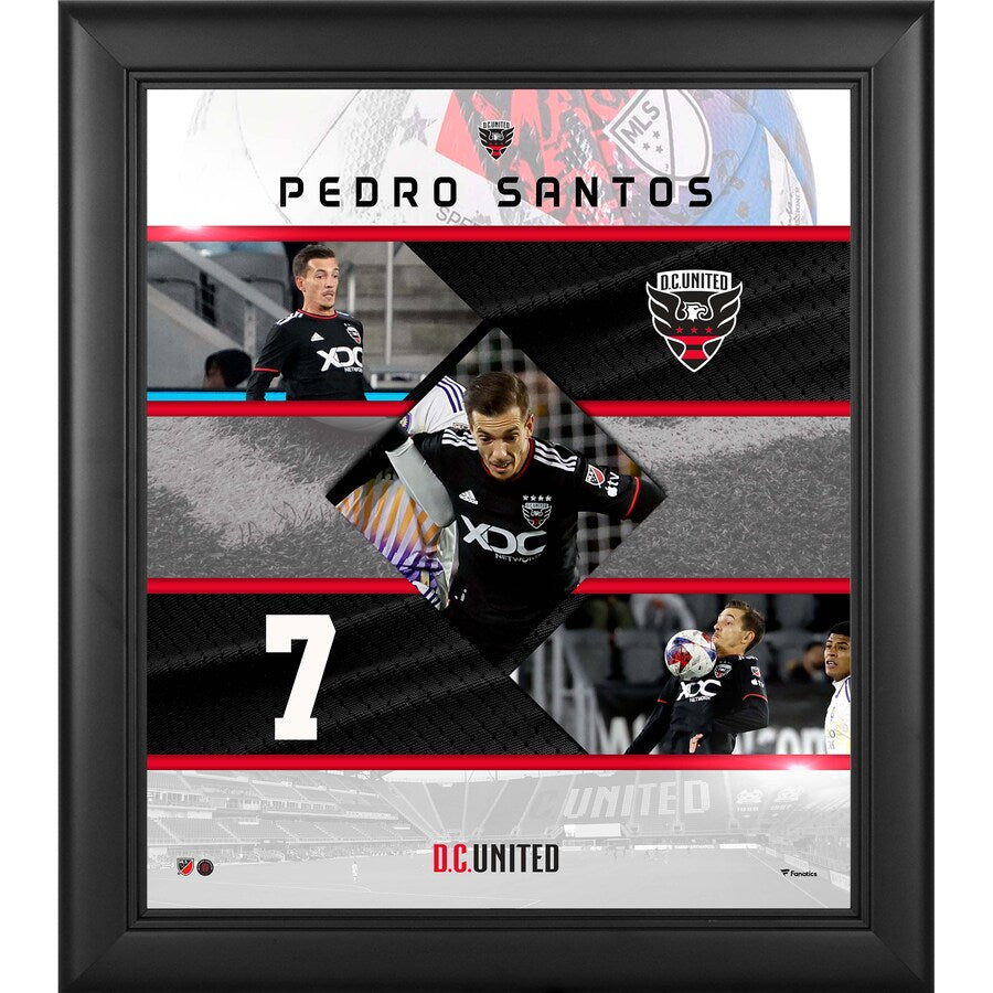 Pedro Santos D.C. United Framed 15'' x 17'' Stitched Stars Collage