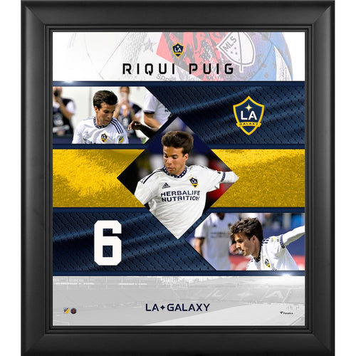Riqui Puig LA Galaxy Framed 15'' x 17'' Stitched Stars Collage