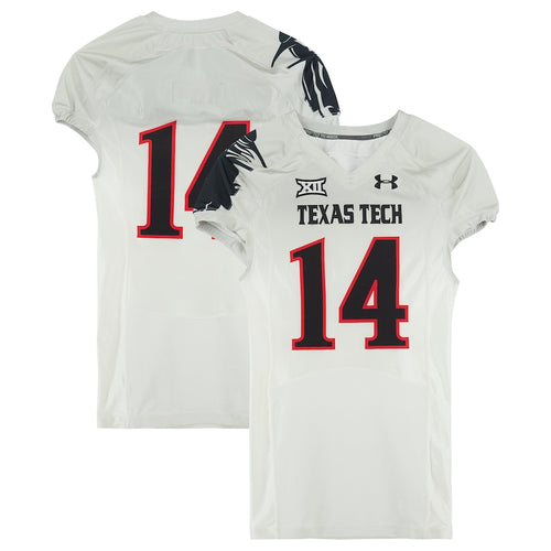 Texas Tech Red Raiders Team-Issued #14 White/Gray Jersey from the 2014 NCAA Football Season